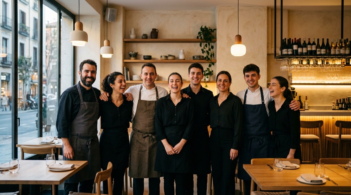 Equipo de restaurante motivado y cohesionado